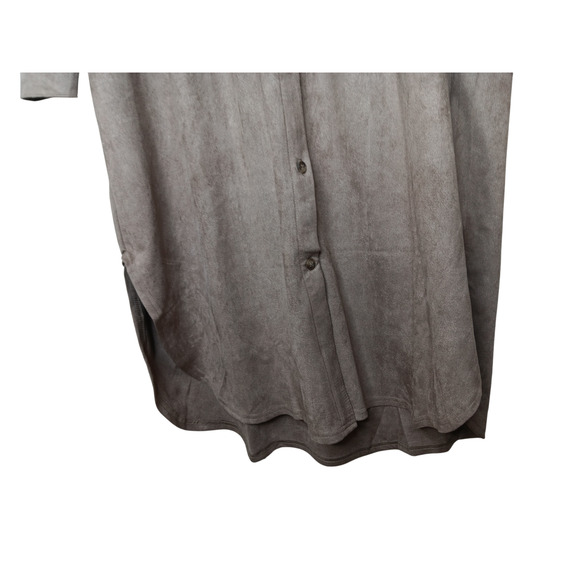 New Easel Los Angeles Oversized Shirt Jacket Coat Gray L Soft Stretch Long” - Picture 4 of 8